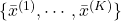 \{\bar{x}^{(1)},\cdots,\bar{x}^{(K)}\}